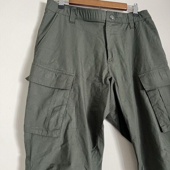 BYLT Men’s Green Cargo Pants 34X32 Cotton Spandex NEW - Picture 3 of 7